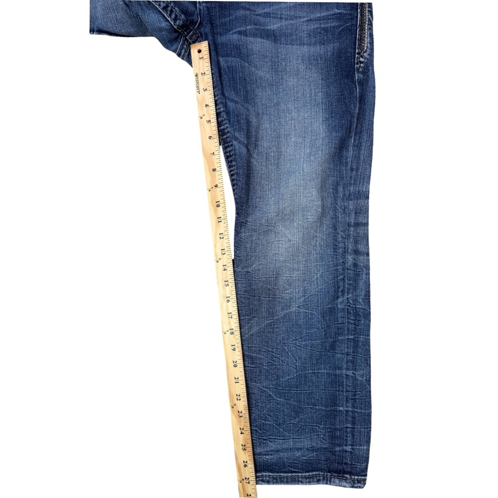 Rock Revival Men's Dark Slim Straight Fleur De Lis de Jeans 36X27 - Picture 6 of 15